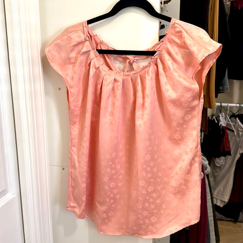 LC Lauren Conrad Pink Flutter Sleeve Blouse. Worn once for photos